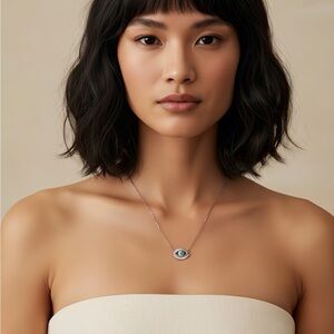 Silver Eye Pendant Necklace